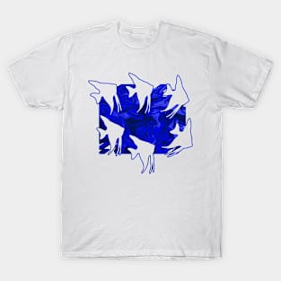 Currents Liquid Abstract Blue Angelfish Silhouette T-Shirt